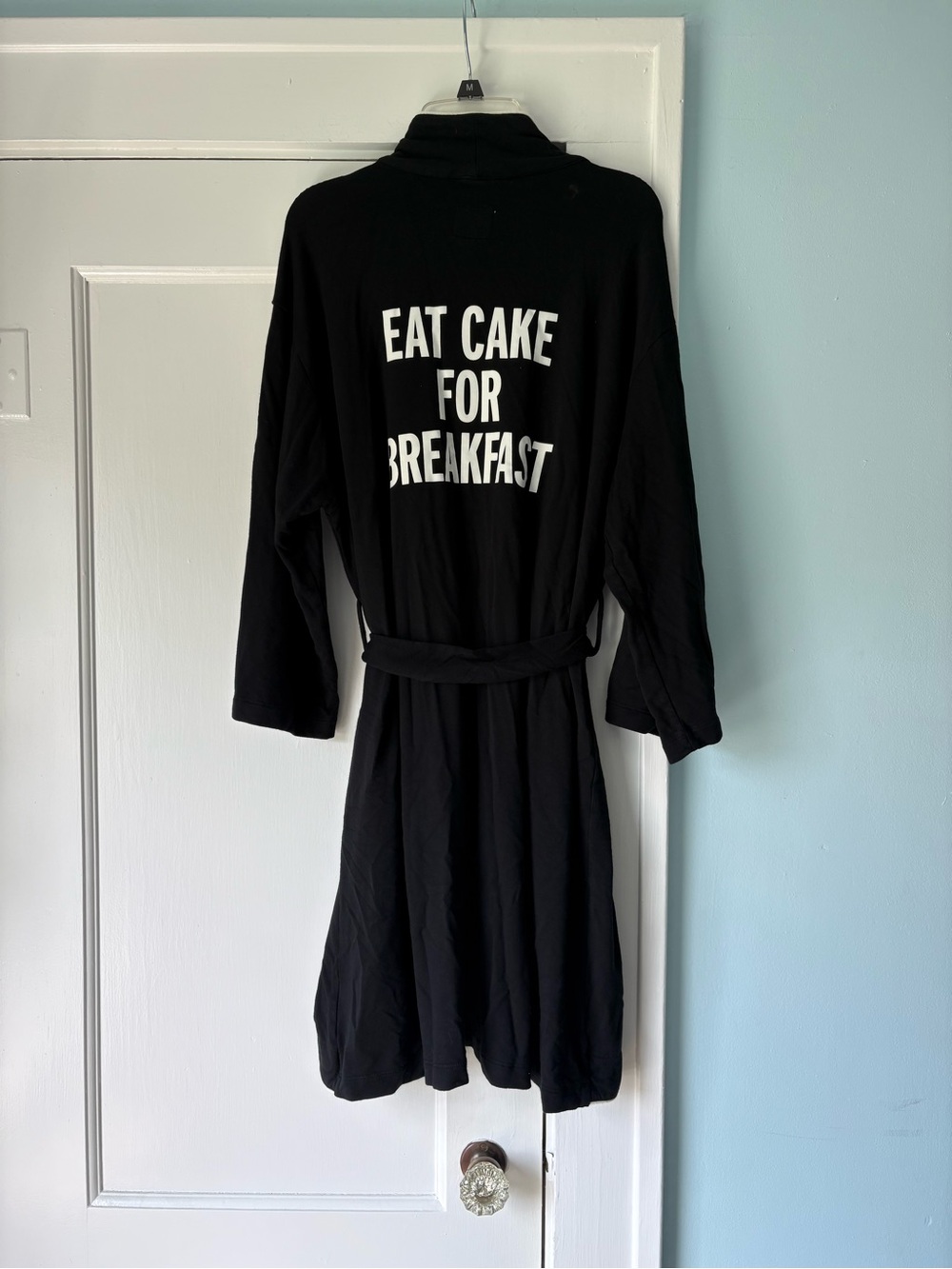 Kate Spade "Eat Cake For Breakfast" Dream A Little Dream Robe Black XS/S Sleep